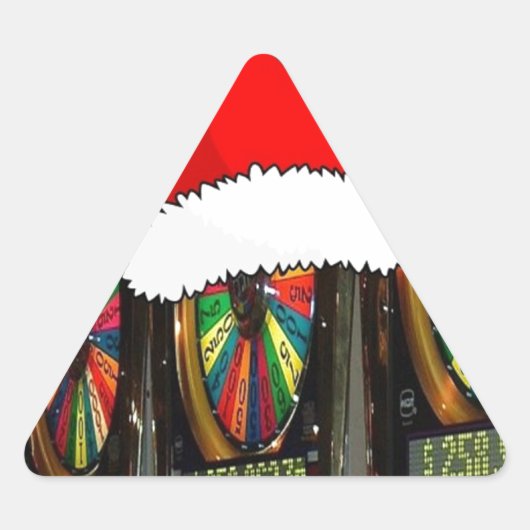 Weihnachtsmannmütze Dreieckiger Aufkleber (Vorderseite)