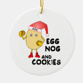 Weihnachtsmannmütze Ei Nog Keramik Ornament (Vorne)
