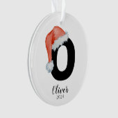 Weihnachtsmannmütze Einfach anpassbarer Brief an W Ornament (Vorderseite)