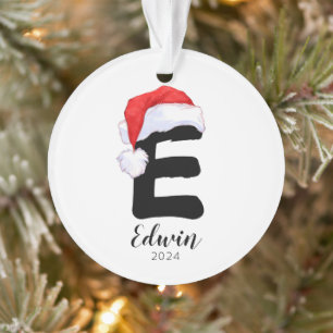 Weihnachtsmannmütze Einfach anpassbarer Brief E We Ornament