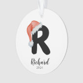 Weihnachtsmannmütze Einfach anpassbarer Brief R We Ornament (Vorderseite)
