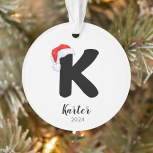 Weihnachtsmannmütze Einfach anpassbarer Buchstabe Ornament