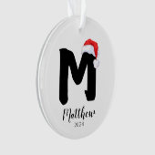 Weihnachtsmannmütze Einfach anpassbarer Letter M W Ornament (Vorderseite)