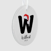 Weihnachtsmannmütze Einfach anpassbarer Letter W W Ornament (Vorderseite)