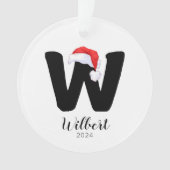 Weihnachtsmannmütze Einfach anpassbarer Letter W W Ornament (Vorderseite)