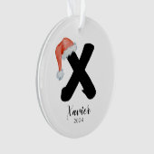 Weihnachtsmannmütze Einfach anpassbarer Letter X W Ornament (Vorderseite)