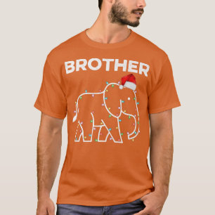 Weihnachtsmannmütze Elephant Xmas Lights Brother E T-Shirt