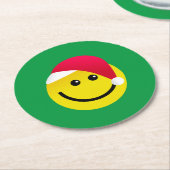 Weihnachtsmannmütze Emoji Runder Pappuntersetzer (Angewinkelt)