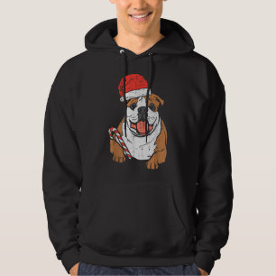 Weihnachtsmannmütze English Bulldog Dog Weihnachte Hoodie