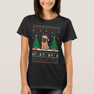 Weihnachtsmannmütze English Mastiff Dog Xmas Tree  T-Shirt