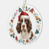 Weihnachtsmannmütze English Springer Spaniel Wreat Keramik Ornament (Links)