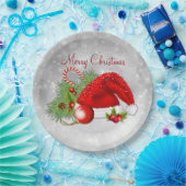 Weihnachtsmannmütze-festliches Weihnachten Pappteller (Party)