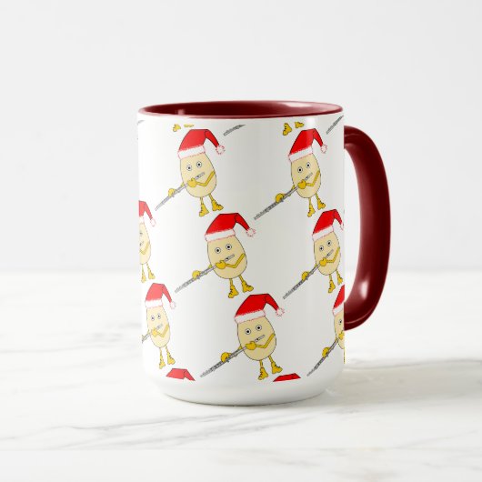 Weihnachtsmannmütze Flute Egghead Tasse (VorderseiteRechts)