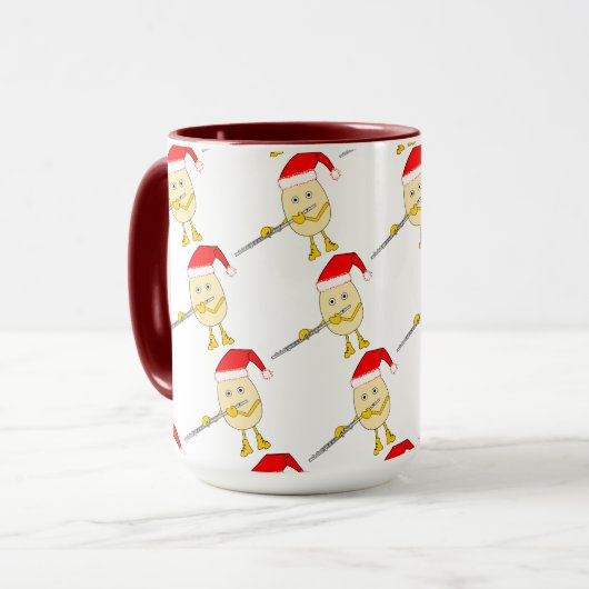 Weihnachtsmannmütze Flute Egghead Tasse (Vorderseite Links)
