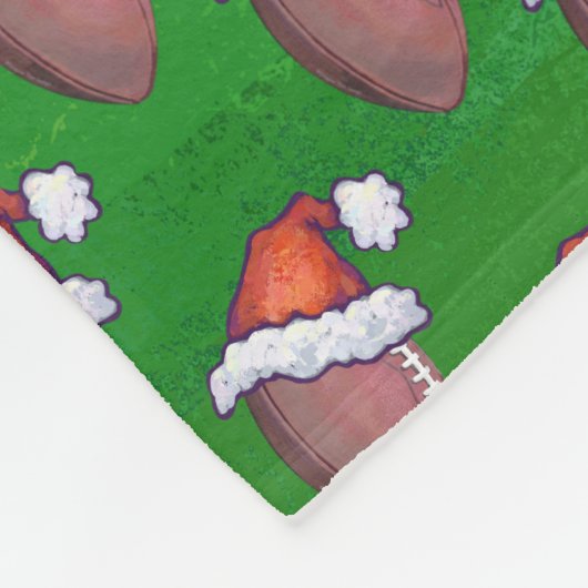 Weihnachtsmannmütze Football auf Grün Fleecedecke (Ecke)