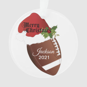 Weihnachtsmannmütze Football Design   DIY Name Ornament