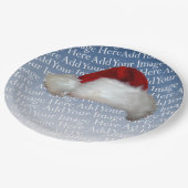 Weihnachtsmannmütze Foto Vorlage Weihnachtsbild Ur Pappteller (Schrägansicht)