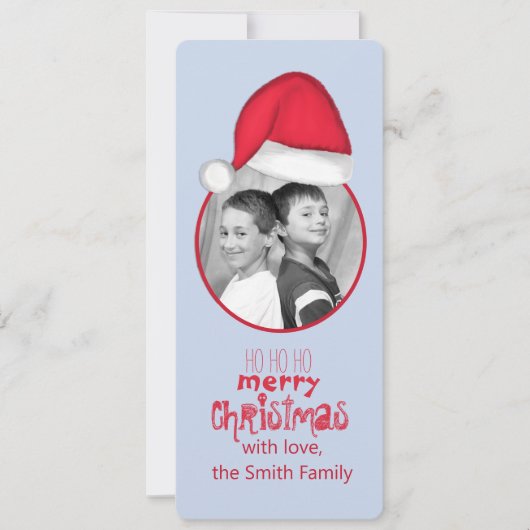 Weihnachtsmannmütze-Fotokarte Einladung (Vorderseite)