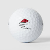 Weihnachtsmannmütze Frohe Weihnachten Golfball (Vorderseite)