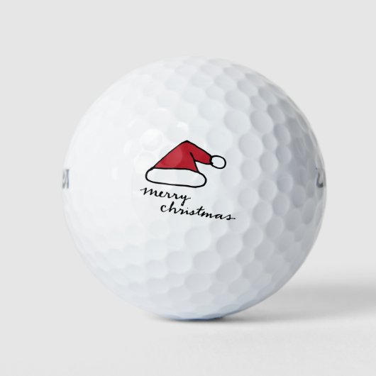 Weihnachtsmannmütze Frohe Weihnachten Golfball (Vorderseite)