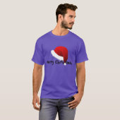 Weihnachtsmannmütze-frohe Weihnachten Shirt-Lila T-Shirt (Vorne ganz)