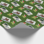 Weihnachtsmannmütze Frosch Foto Weihnachtswrapping Geschenkpapier (Ecke)