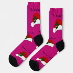 Weihnachtsmannmütze für benutzerdefinierte Designs Socken
