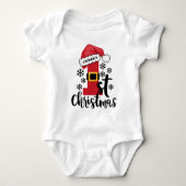 Weihnachtsmannmütze für den ersten Personalisierte Baby Strampler (Vorderseite)