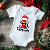 Weihnachtsmannmütze für den ersten Personalisierte Baby Strampler