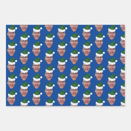 Weihnachtsmannmütze für Foto mit benutzerdefiniert Geschenkpapier Set (Vorderseite 3)