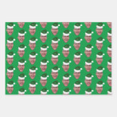 Weihnachtsmannmütze für Foto mit benutzerdefiniert Geschenkpapier Set (Vorderseite 2)