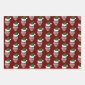 Weihnachtsmannmütze für Foto mit benutzerdefiniert Geschenkpapier Set (Vorderseite)