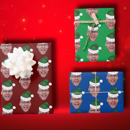 Weihnachtsmannmütze für Foto mit benutzerdefiniert Geschenkpapier Set
