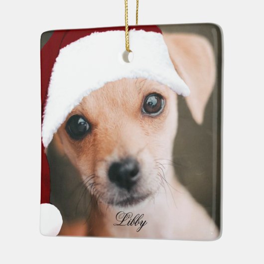 Weihnachtsmannmütze für Heimtiere Foto benutzerdef Keramikornament (Links)