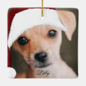 Weihnachtsmannmütze für Heimtiere Foto benutzerdef Keramikornament (Rückseite)