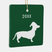 Weihnachtsmannmütze für niedliche Hunde und indivi Keramikornament (Rechts)