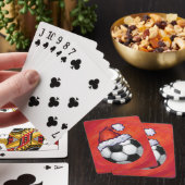 Weihnachtsmannmütze Fußball auf Rot Spielkarten (In Situ)
