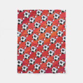Weihnachtsmannmütze-Fußball-Ball-Muster auf Rot Fleecedecke (Vorderseite)