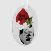 Weihnachtsmannmütze Fußball-Design| DIREKT Ornament (Vorderseite)
