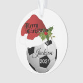 Weihnachtsmannmütze Fußball-Design| DIREKT Ornament (Vorderseite)
