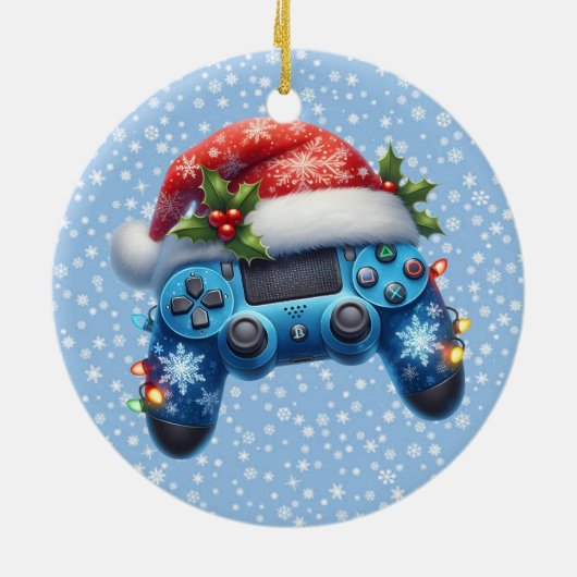 Weihnachtsmannmütze Game Controller Ornament (Hinten)