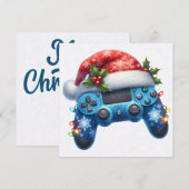 Weihnachtsmannmütze Game Controller Weihnachtskart (Vorne/Hinten)