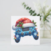 Weihnachtsmannmütze Game Controller Weihnachtskart (Stehend Vorderseite)