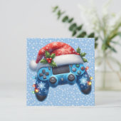 Weihnachtsmannmütze Game Controller Weihnachtskart (Stehend Vorderseite)