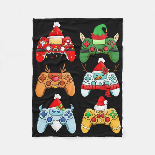 Weihnachtsmannmütze Gamer Bo Fleecedecke (Vorderseite)