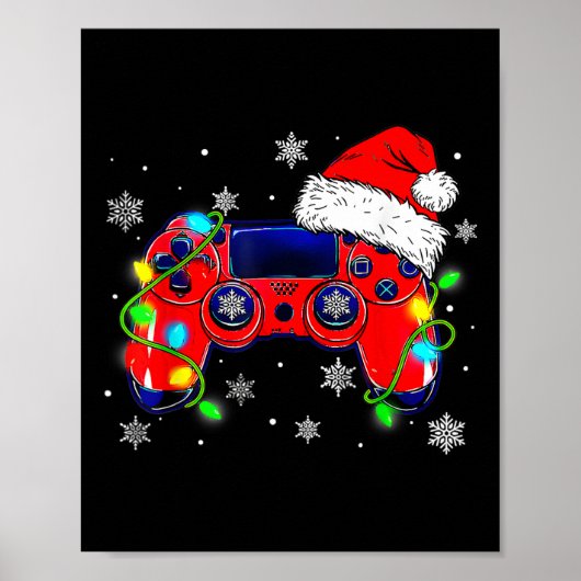 Weihnachtsmannmütze Gamer Bo Poster (Vorne)