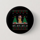 Weihnachtsmannmütze German Shepherd Dog Xmas Tree Button (Vorderseite)