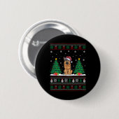 Weihnachtsmannmütze German Shepherd Dog Xmas Tree Button (Vorne & Hinten)