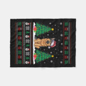 Weihnachtsmannmütze German Shepherd Dog Xmas Tree Fleecedecke (Vorderseite (Horizontal))