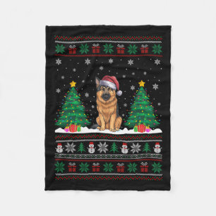 Weihnachtsmannmütze German Shepherd Dog Xmas Tree  Fleecedecke